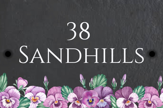 Slate House Sign - Pansy