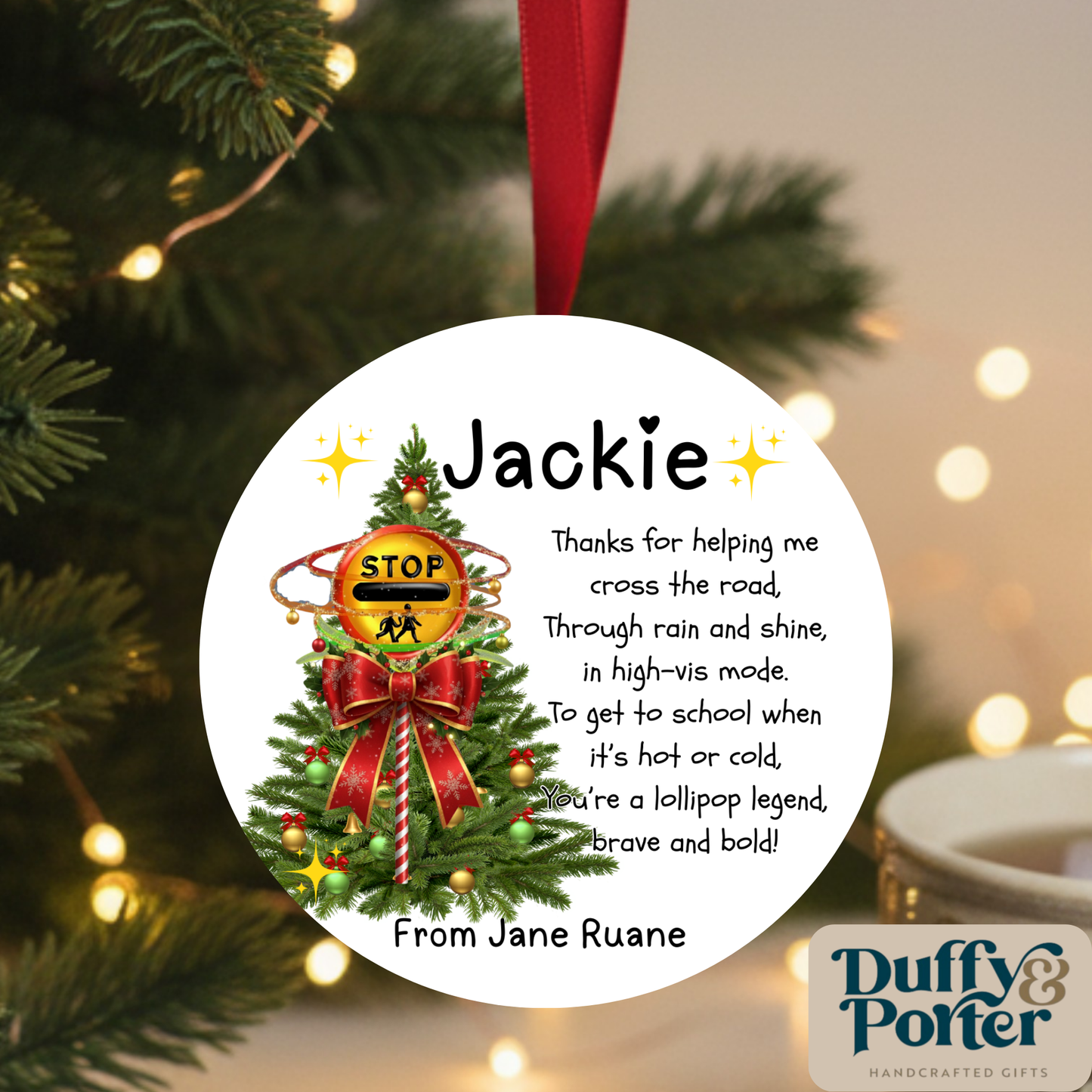 Personalised Lollipop Person Tree Decoration