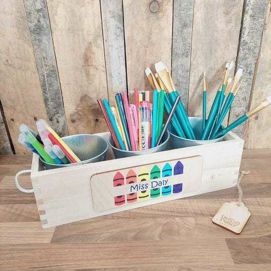 Teacher Pen Holder/Window Box Natural
