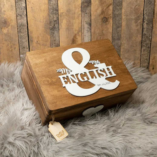 Wedding Keepsake Box Ampersand  (Stained)