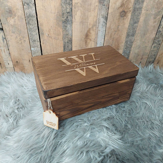 Keepsake Box Monogram Stained Engraved