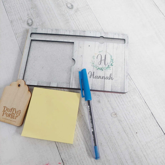 Personalised Note and Pen Block Grey