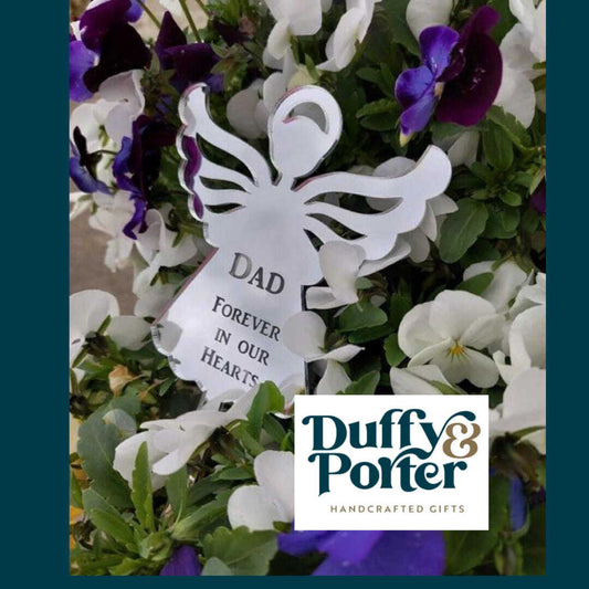 Personalised Angel Mirror Grave spike