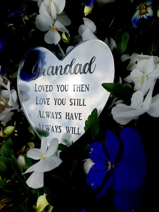 Personalised Heart Mirror Grave Spike