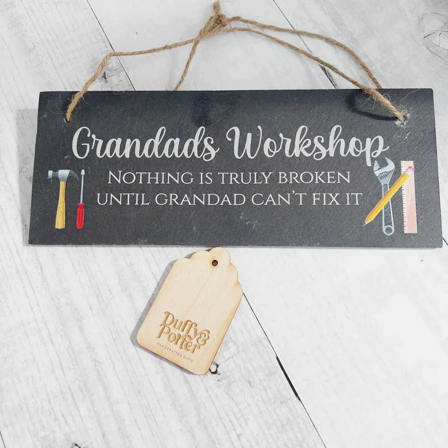 Personalised Workshop Slate Sign