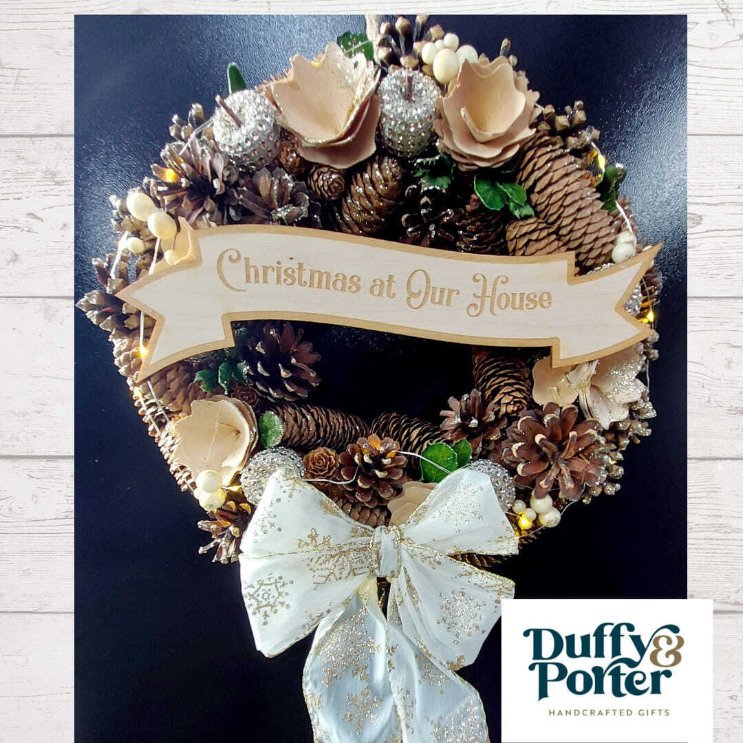 Gingerbread Heaven Christmas Wreath (includes lights)