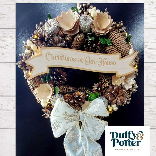 Gingerbread Heaven Christmas Wreath (includes lights)