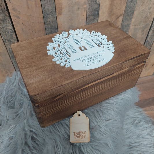 Wedding Keepsake Box  Wreath Style