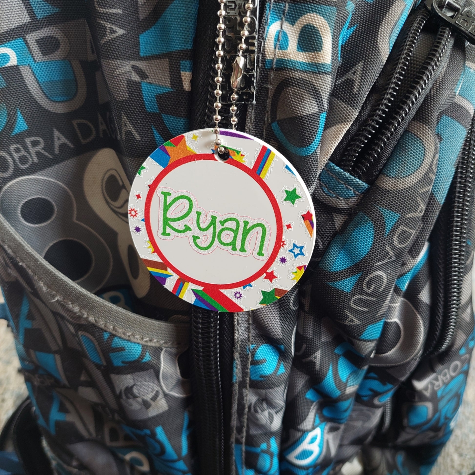 Personalised Bag Tag Coloured stars