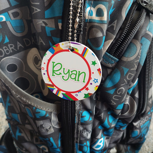 Personalised Bag Tag Coloured stars