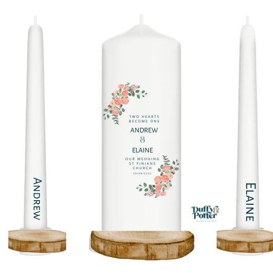 Pink Eucalyptus Unity Candle Wedding set