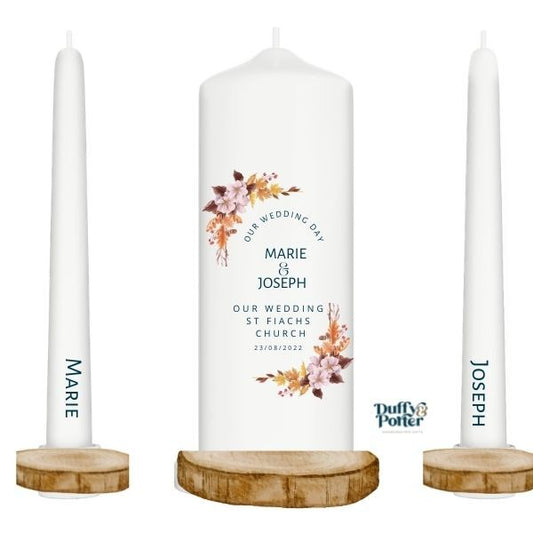 Autumnal Colours Unity Candle Wedding set