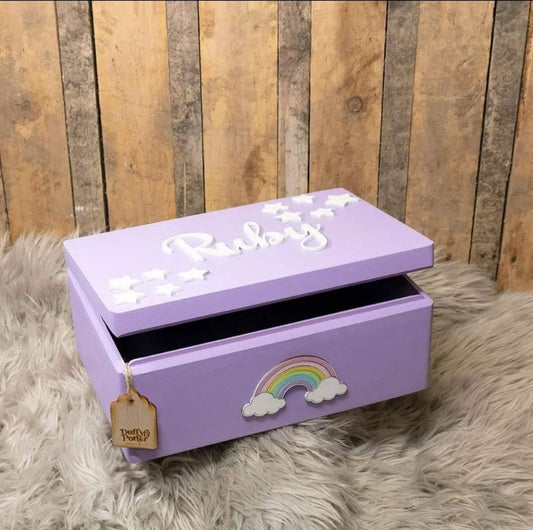 Keepsake Box Rainbow and Stars Baby