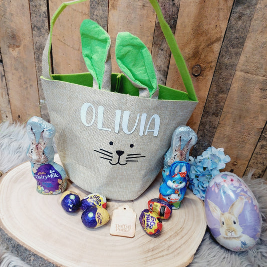 Jute Easter Egg Hunt Bag Green