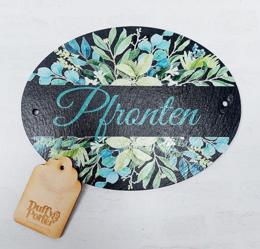 Personalised Slate oval house sign customised