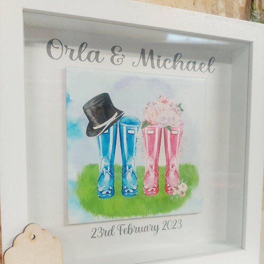 Wedding - Watercolour Two Wellington Boots