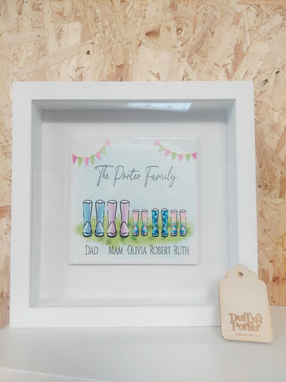 Personalised Family - Watercolour Wellington Boots