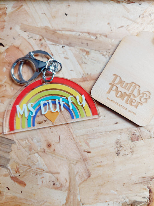 Personalised Rainbow Keyring