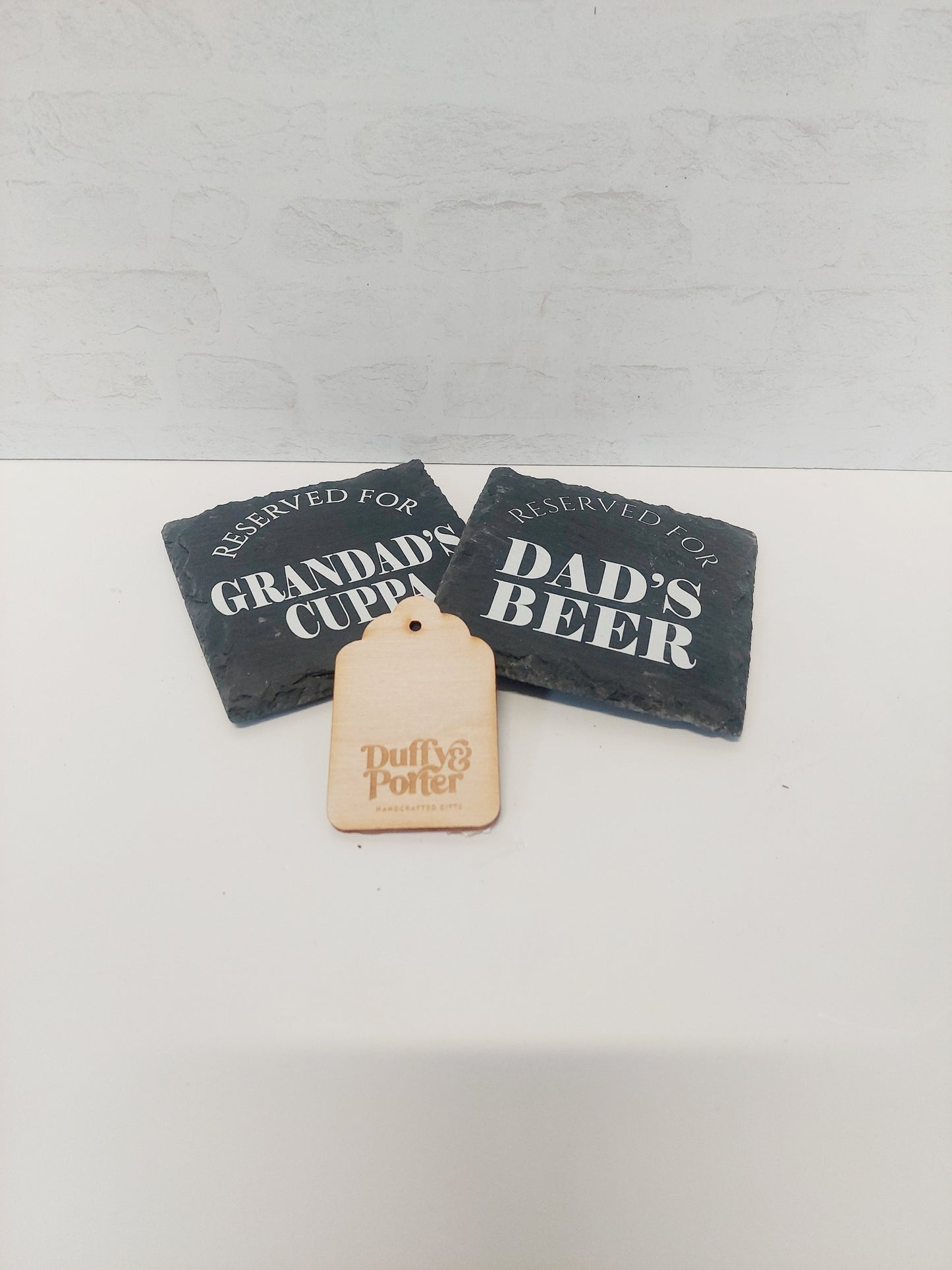 Personalised "Reserved for" slate coaster
