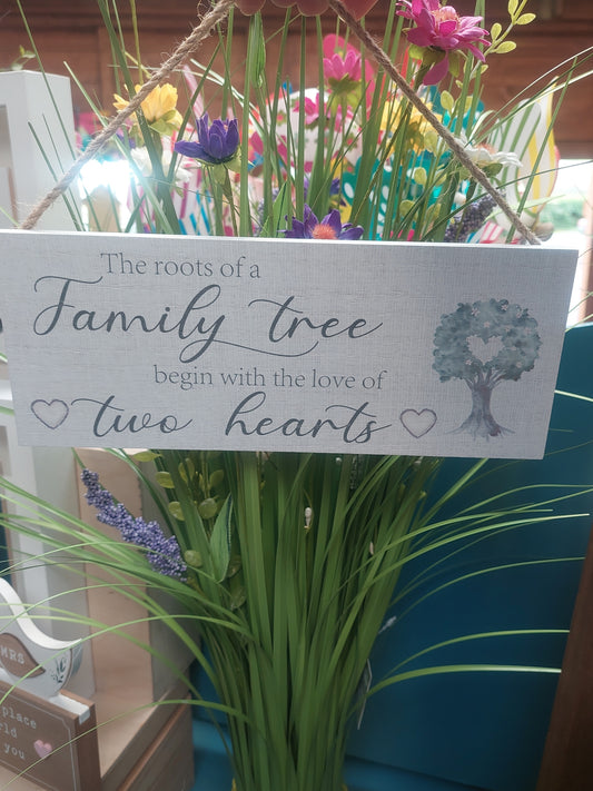 Family Plaque - two hearts