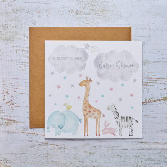 BABY SHOWER ANIMAL CARD