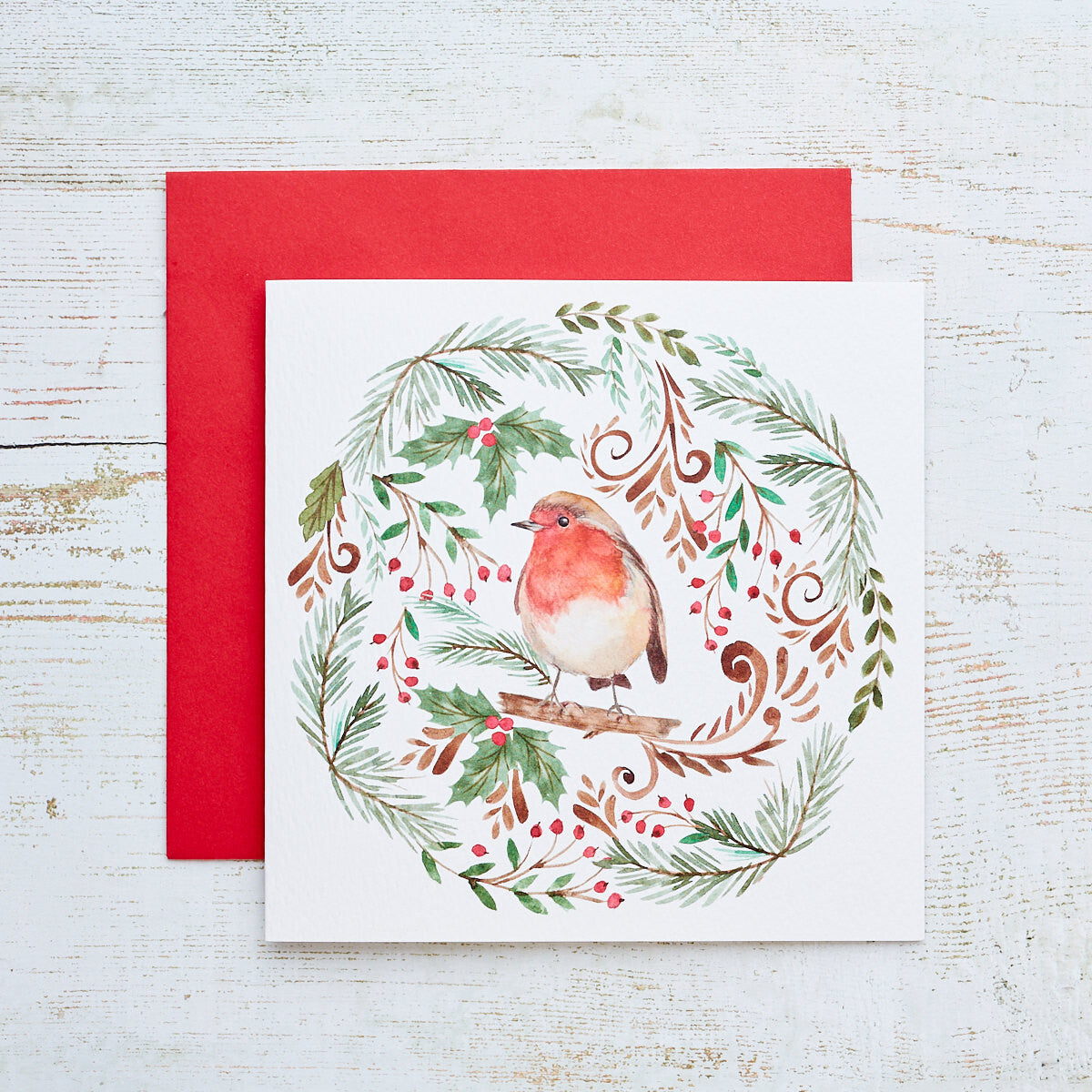 FOLK ROBIN XMAS CARD