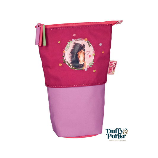 2 in 1 pencil case and pen holder Horse Friends