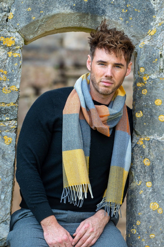McNutt L/Wool Orange and Smoke Scarf