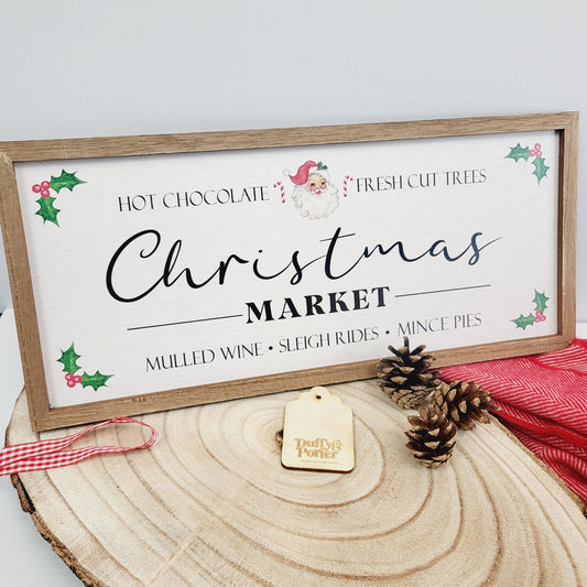 Vintage Santa Market Plaque