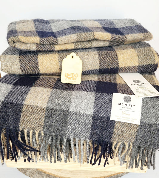 McNutt Home Navy and Mustard Throw