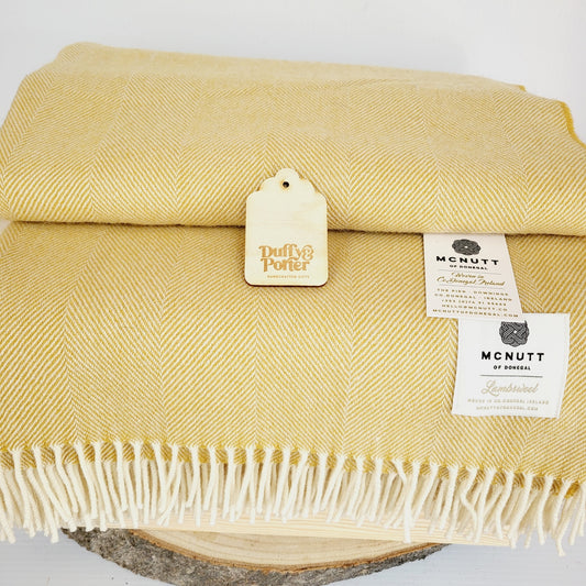 McNutt Lambswool Throw Supersoft Lemon