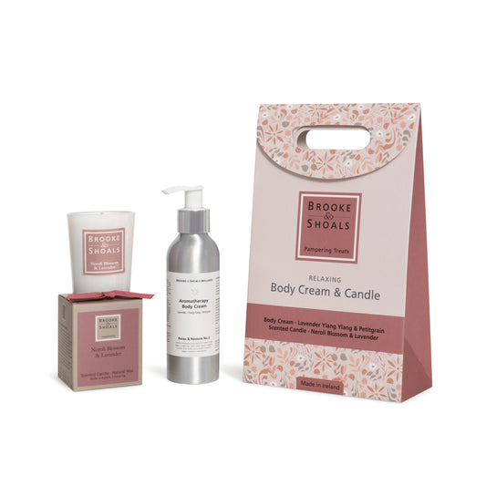 B+S RELAXING SET - Body WASH & Lavender small candle