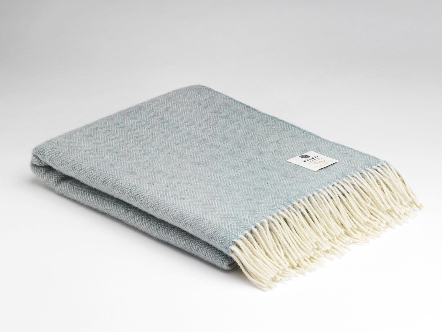 McNutt Heritage Sea Green Herringbone Throw