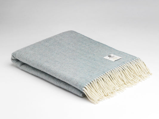 McNutt Heritage Sea Green Herringbone Throw