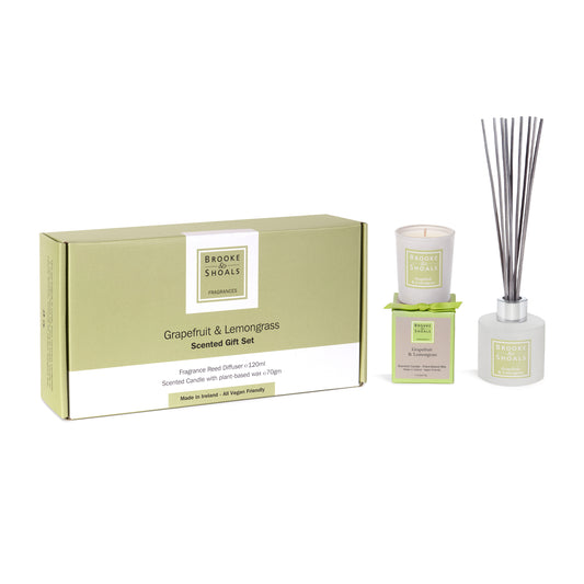 B+S Diffuser & small candle gift set - Grapefruit and Lemongrass