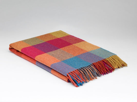 McNutt Lambswool Throw Supersoft Joseph Check