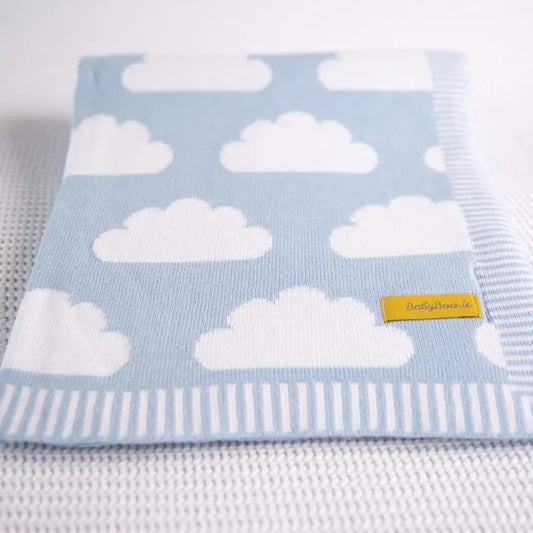 ORGANIC COTTON BLUE CLOUDS BLANKIEBOO