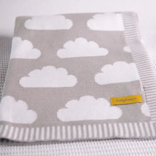 ORGANIC COTTON GREY CLOUDS BLANKIEBOO