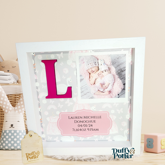 Baby Frame Pink and Grey
