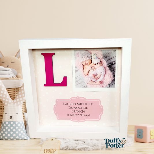 Baby Frame Pink polka