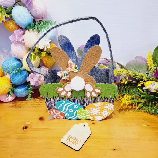 Felt Bunny bag Grey basket effect
