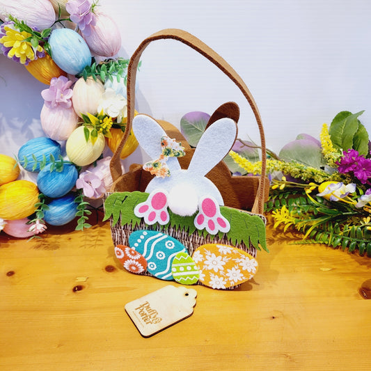 Felt Bunny bag Brown basket effect