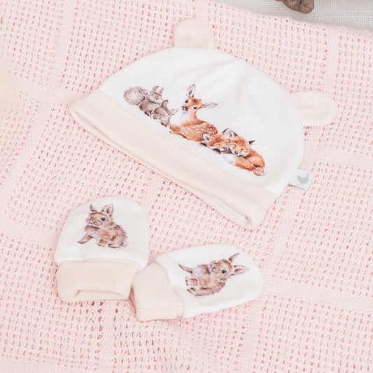LITTLE FOREST HAT AND MITTEN SET