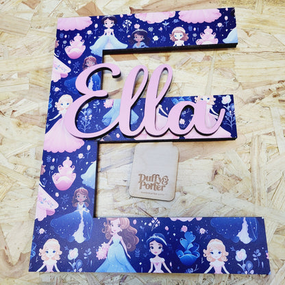 Princess Navy Theme Initial with Name
