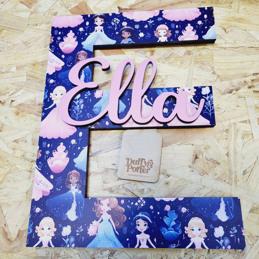 Princess Navy Theme Initial with Name
