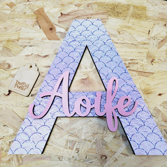 Mermaid Theme Initial with Name