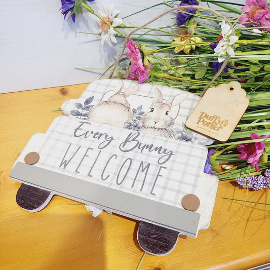 Every bunny welcome sign