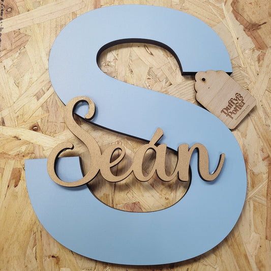 Light Blue Initial with Name