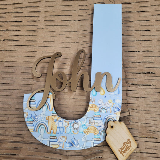 Nursery Blue Initial with Name