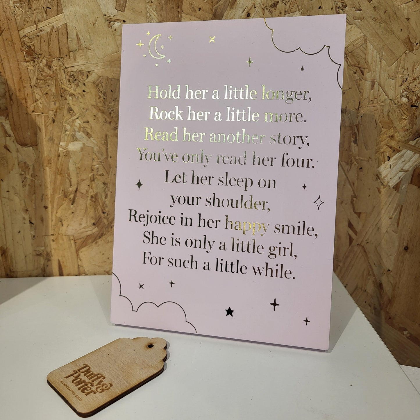 Baby Pink Plaque, hold her a little longer